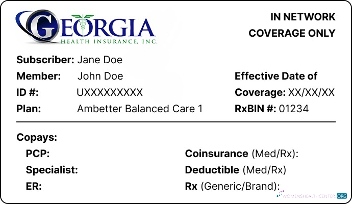 Download Georgia health insurance ID card Photoshop template